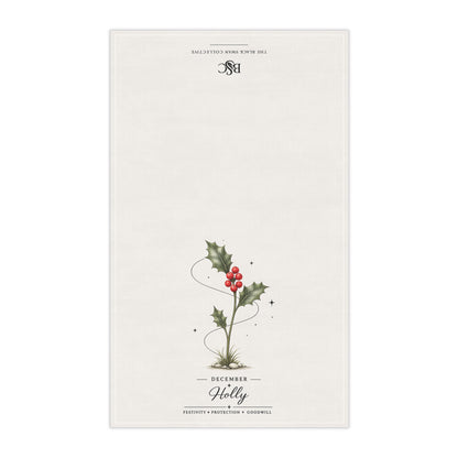 December Birth Flower Tea Towel