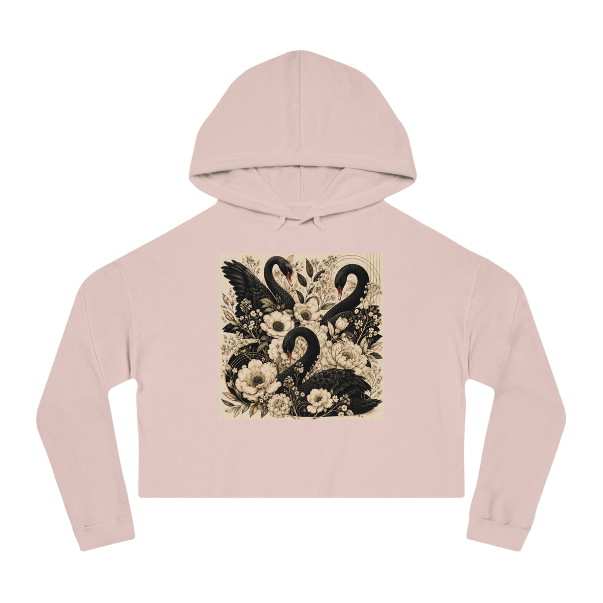 Midnight Bloom Cropped Hooded Sweatshirt