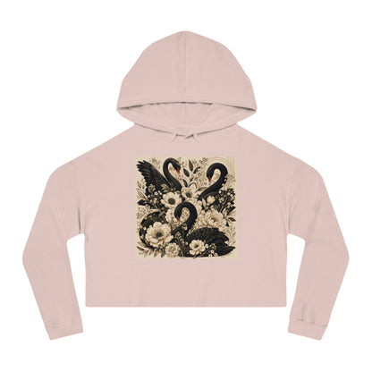 Midnight Bloom Cropped Hooded Sweatshirt