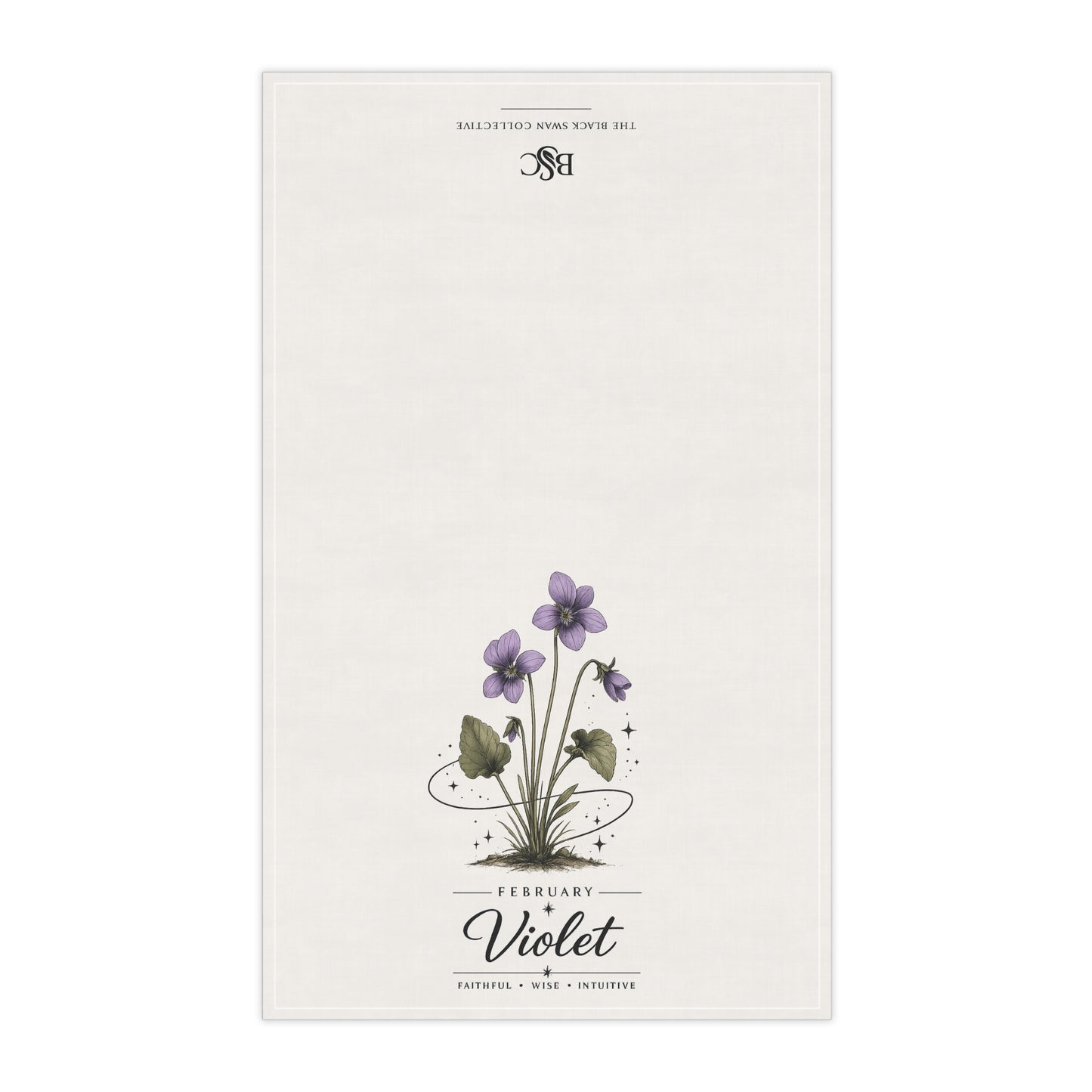 February Birth Flower Tea Towel