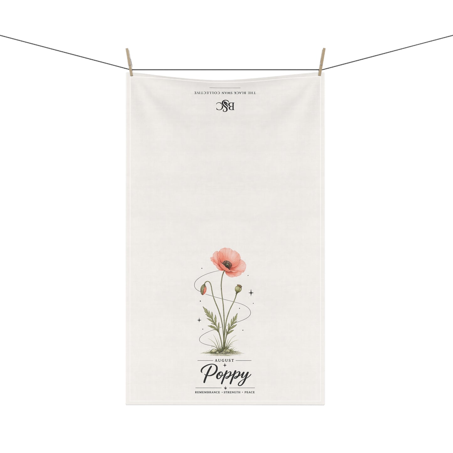 August Birth Flower Tea Towel