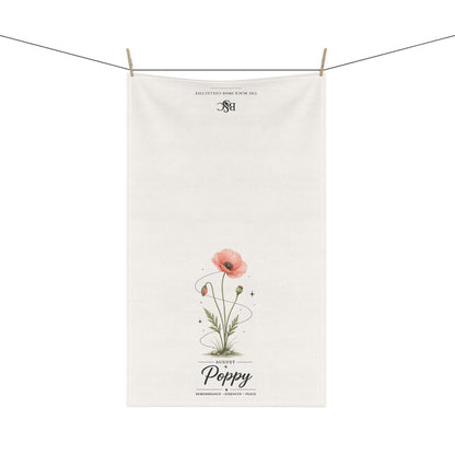 August Birth Flower Tea Towel
