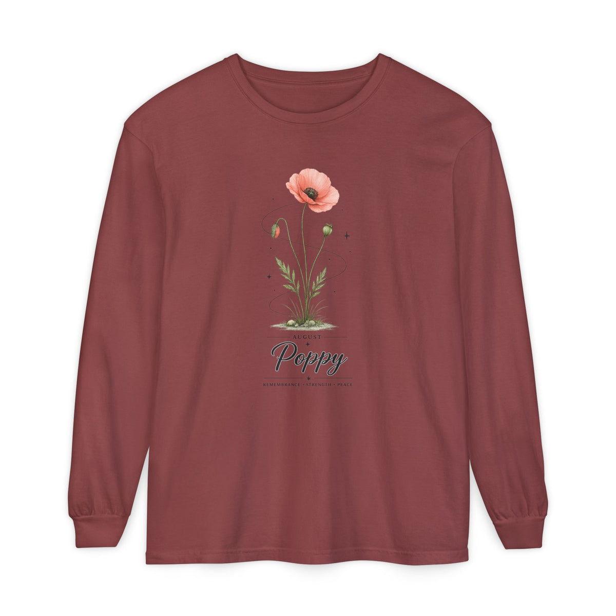 August Birth Flower Long Sleeve T-Shirt