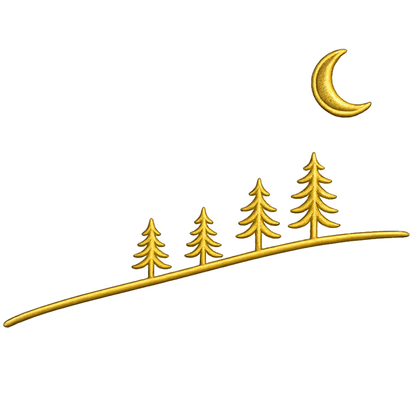 Moonlit Slope Embroidered