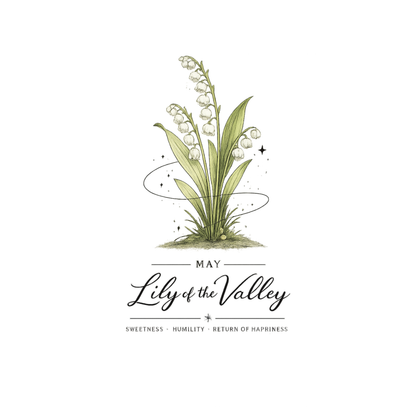 May Birth Flower Tea Towel