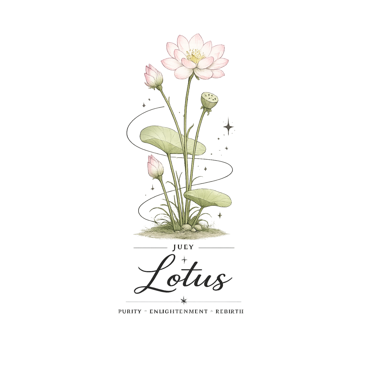 July Birth Flower Tea Towel
