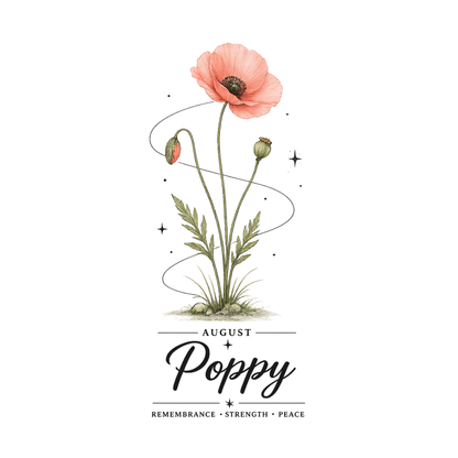 August Birth Flower Tea Towel