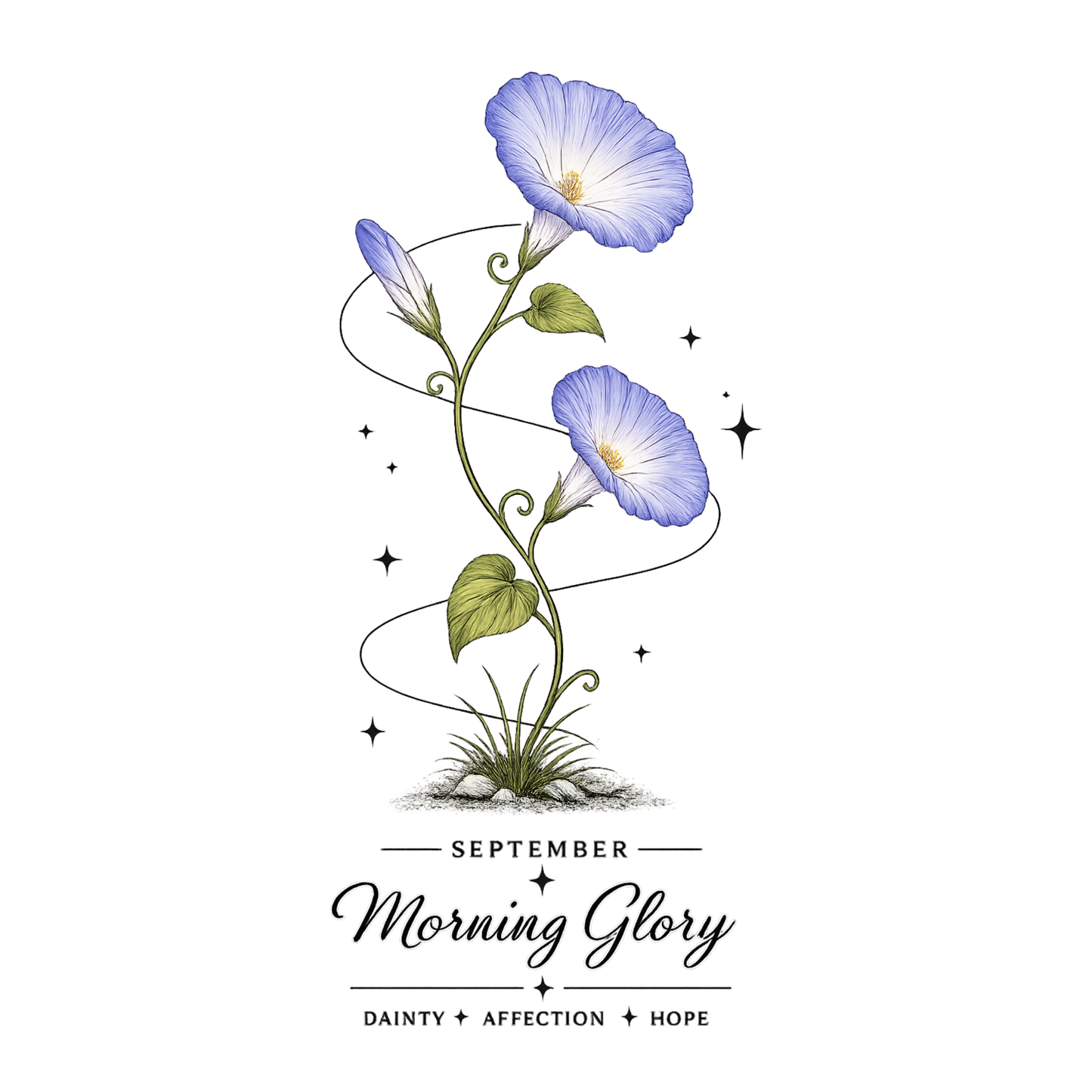 September Birth Flower Tea Towel