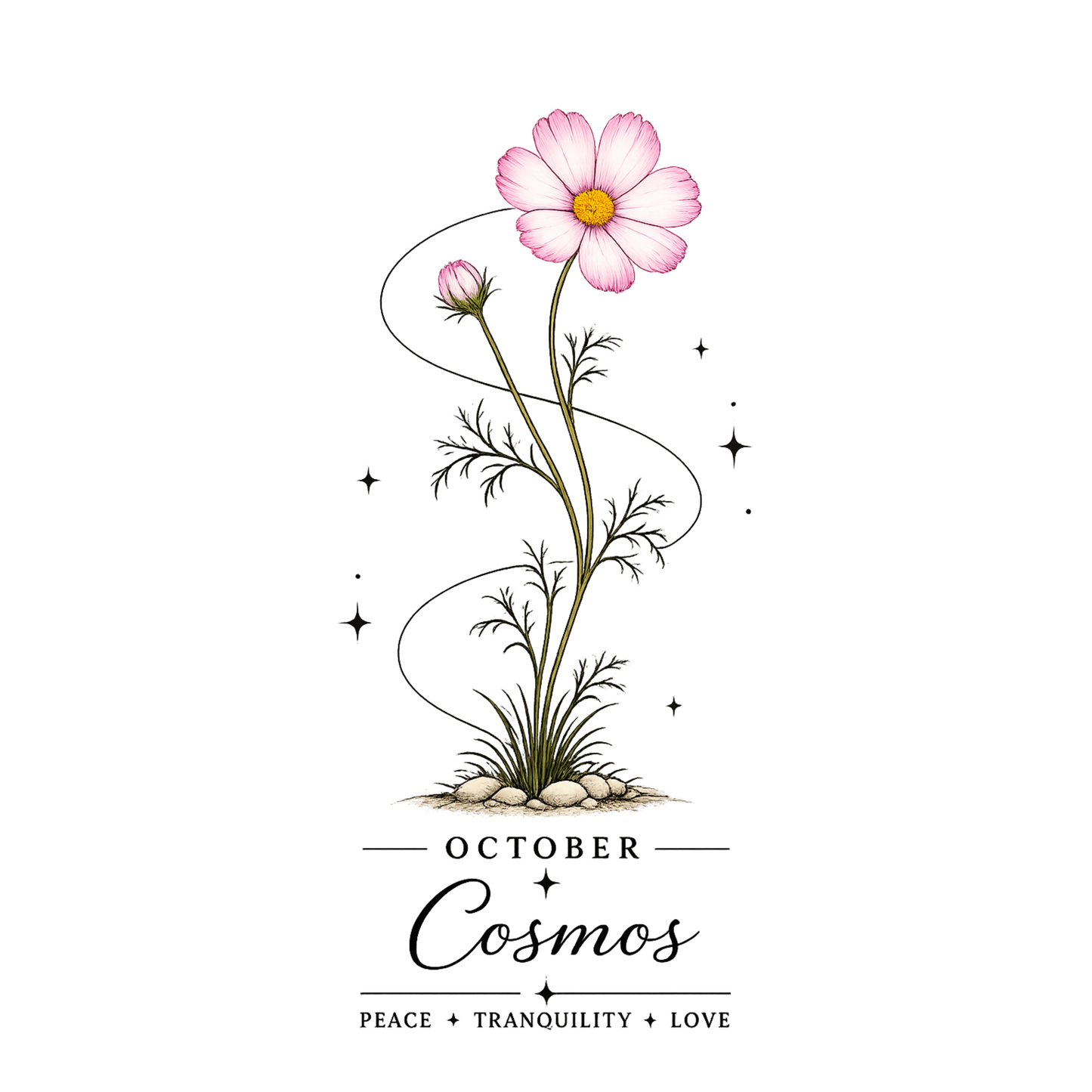 October Birth Flower Tea Towel