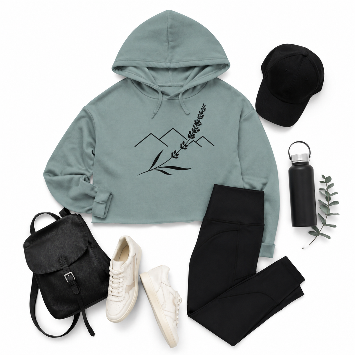 Lavender Ridge Cropped Hooded Sweatshirt