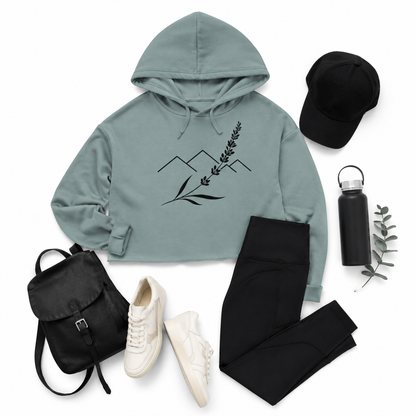 Lavender Ridge Cropped Hooded Sweatshirt