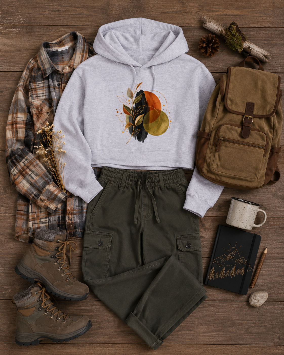 Wildly Grounded Cropped Hooded Sweatshirt
