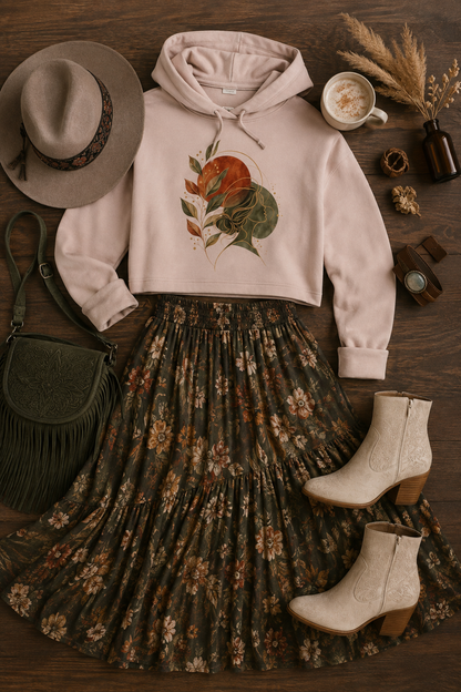 In Her Element Cropped Hooded Sweatshirt