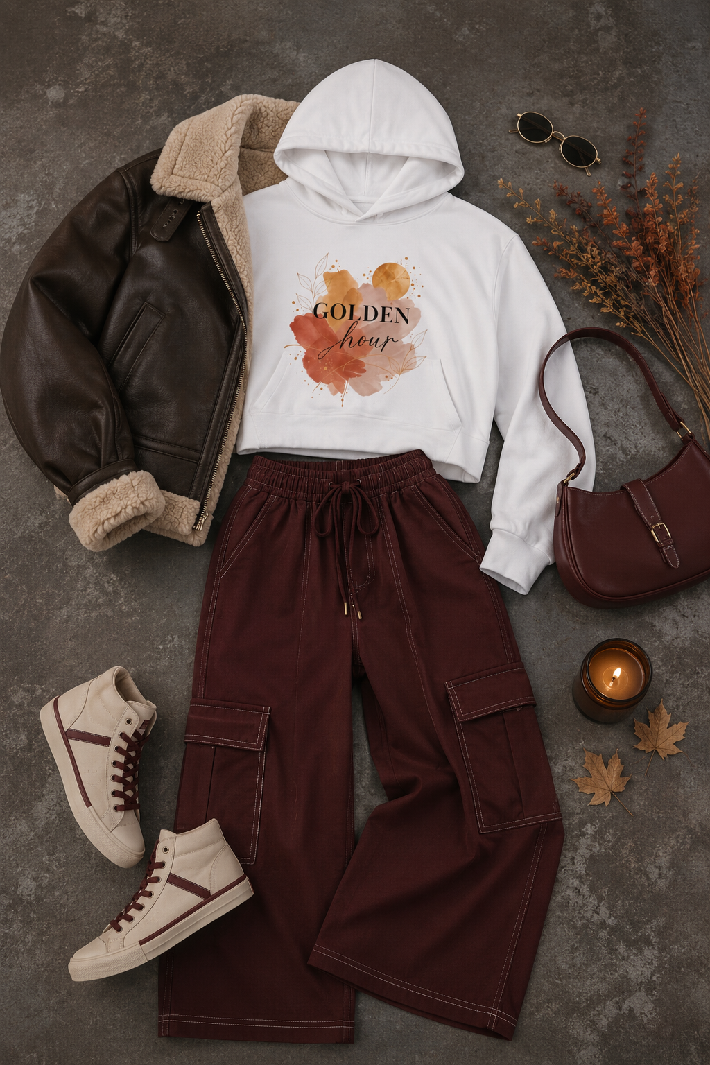 Golden Hour Cropped Hooded Sweatshirt