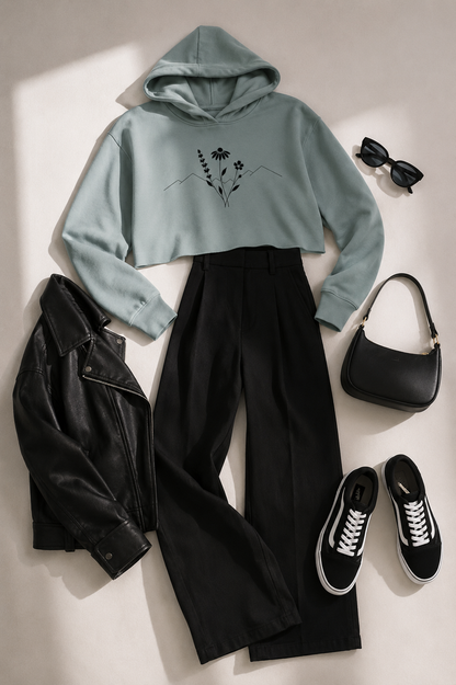 Wildflower Horizon Cropped Hooded Sweatshirt