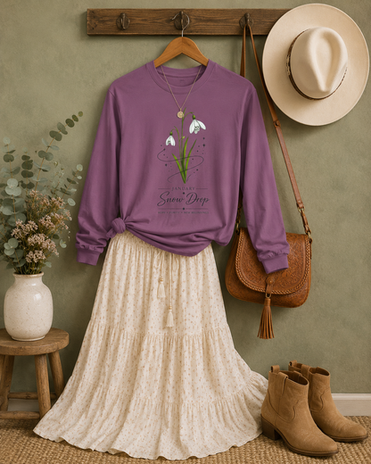 January Birth Flower Long Sleeve T-Shirt