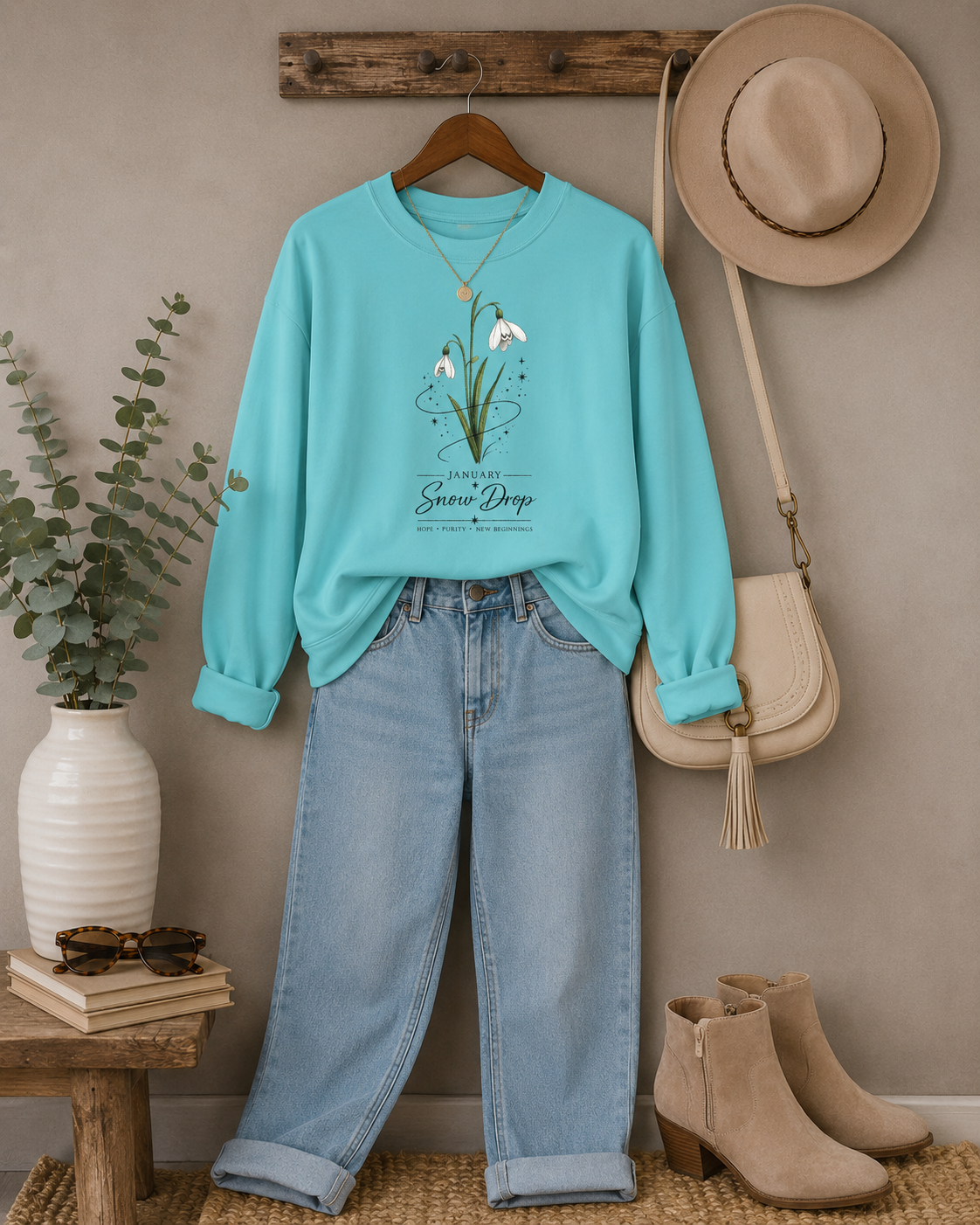 January Birth Flower Sweatshirt
