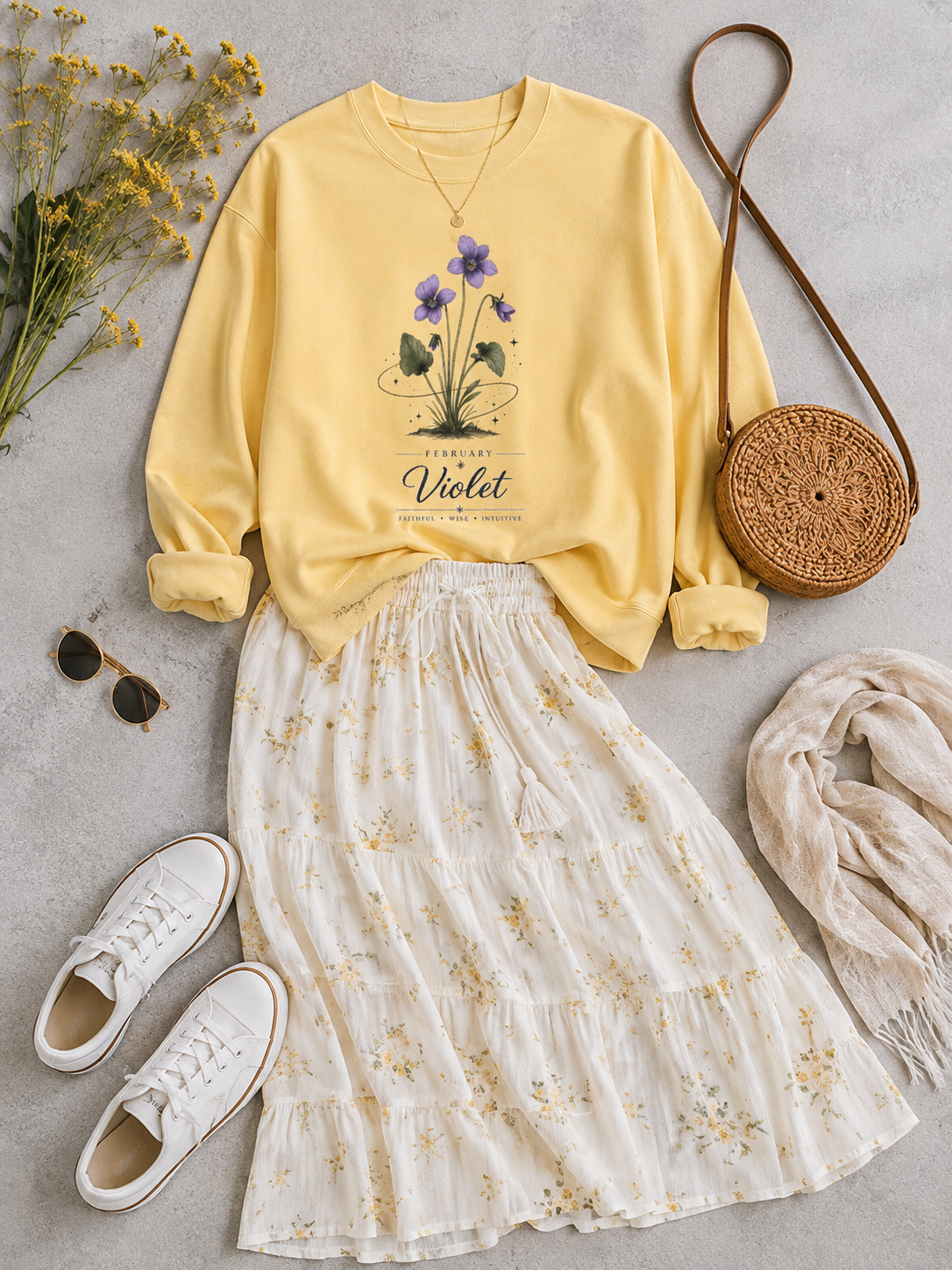 February Birth Flower Sweatshirt