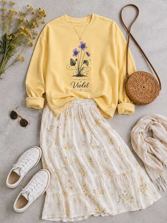 February Birth Flower Sweatshirt
