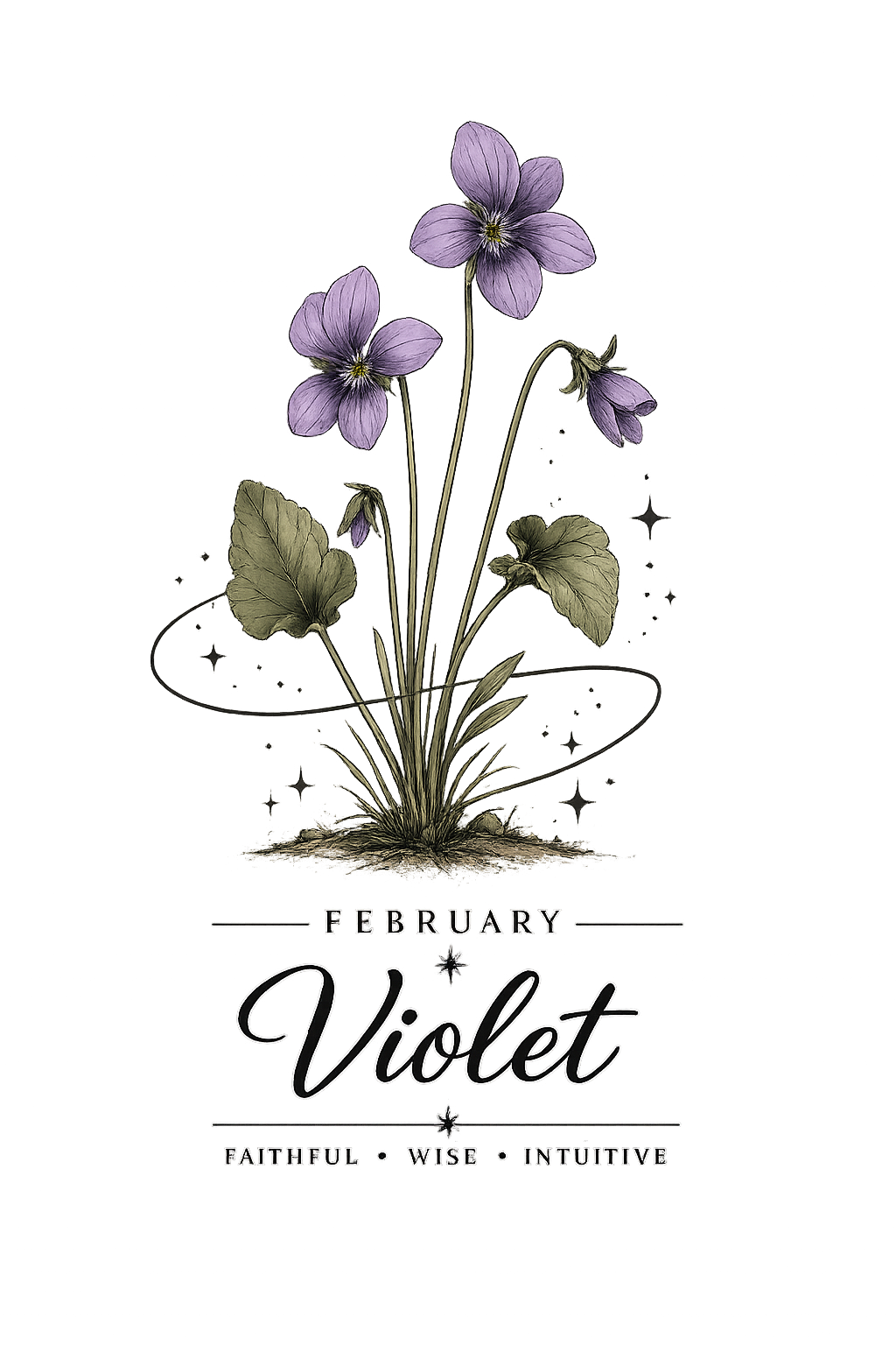February Birth Flower Cropped Hooded Sweatshirt