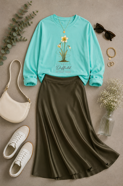 March Birth Flower Long Sleeve T-Shirt