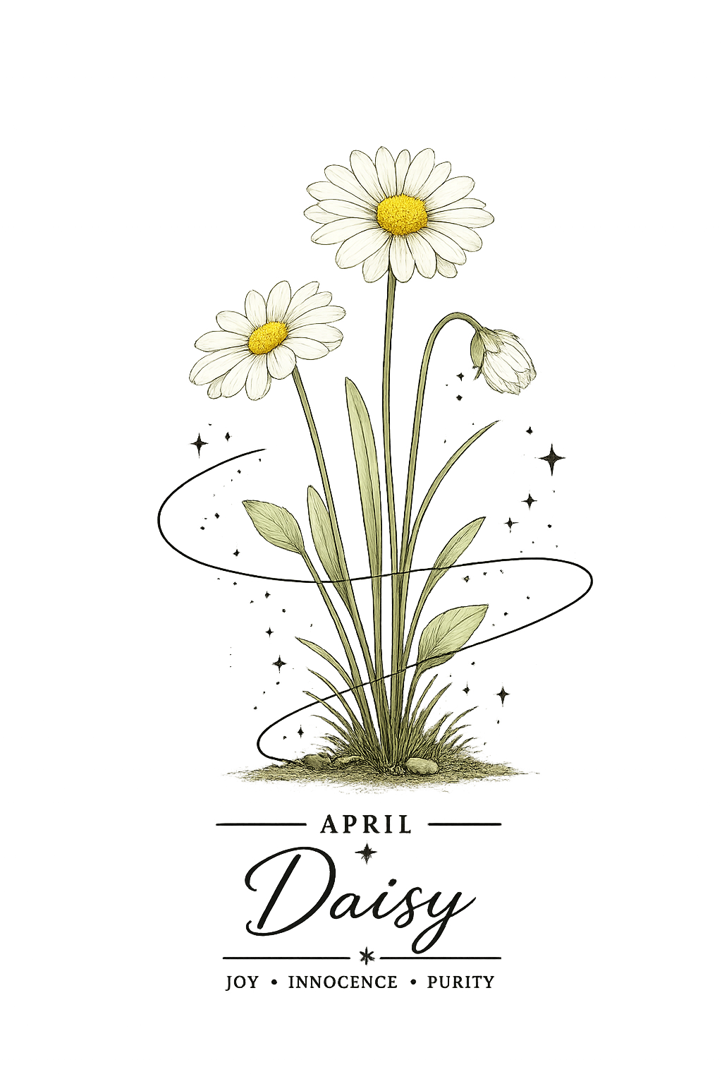 April Birth Flower Long Sleeve T-Shirt