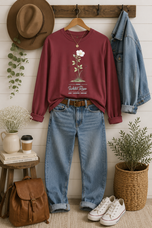 June Birth Flower Long Sleeve T-Shirt