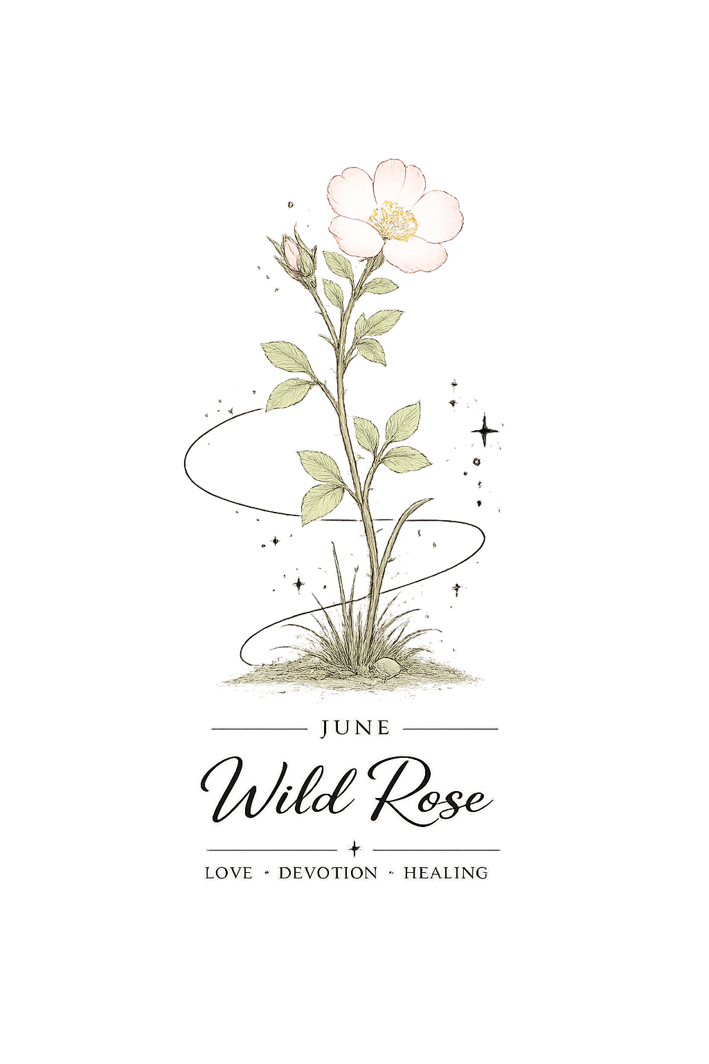 June Birth Flower Cropped Hooded Sweatshirt