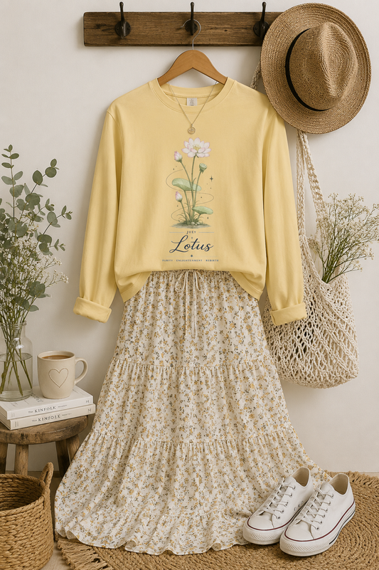 July Birth Flower Long Sleeve T-Shirt