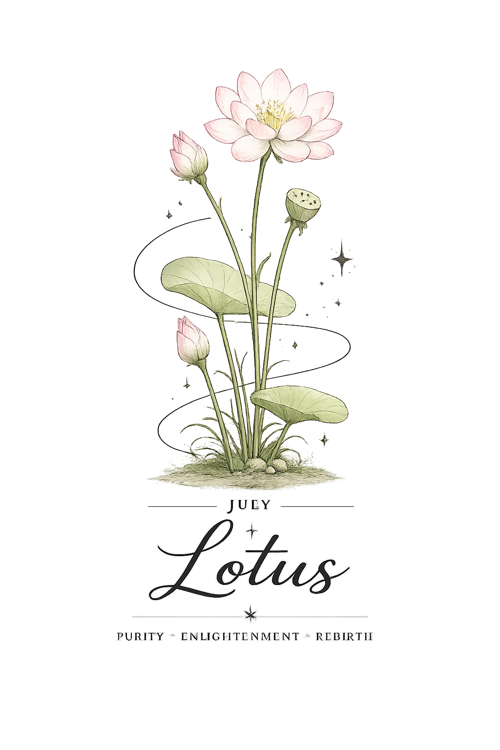 July Birth Flower Long Sleeve T-Shirt