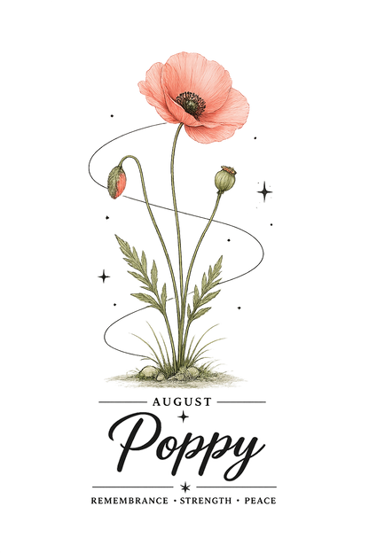August Birth Flower Cropped Hooded Sweatshirt