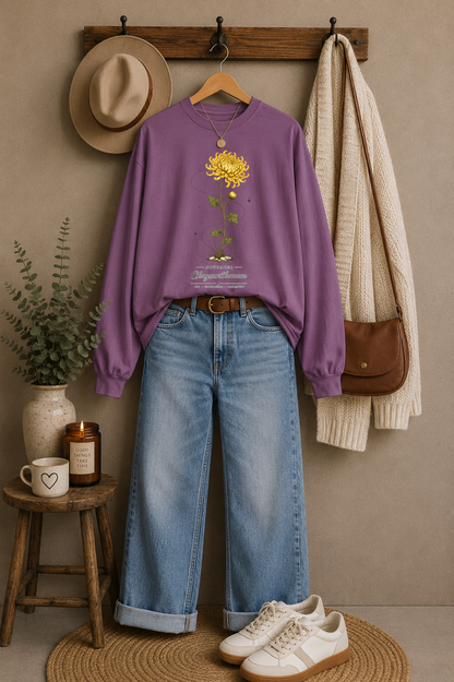 November Birth Flower Long Sleeve T-Shirt