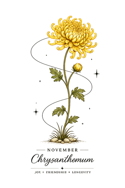 November Birth Flower Long Sleeve T-Shirt