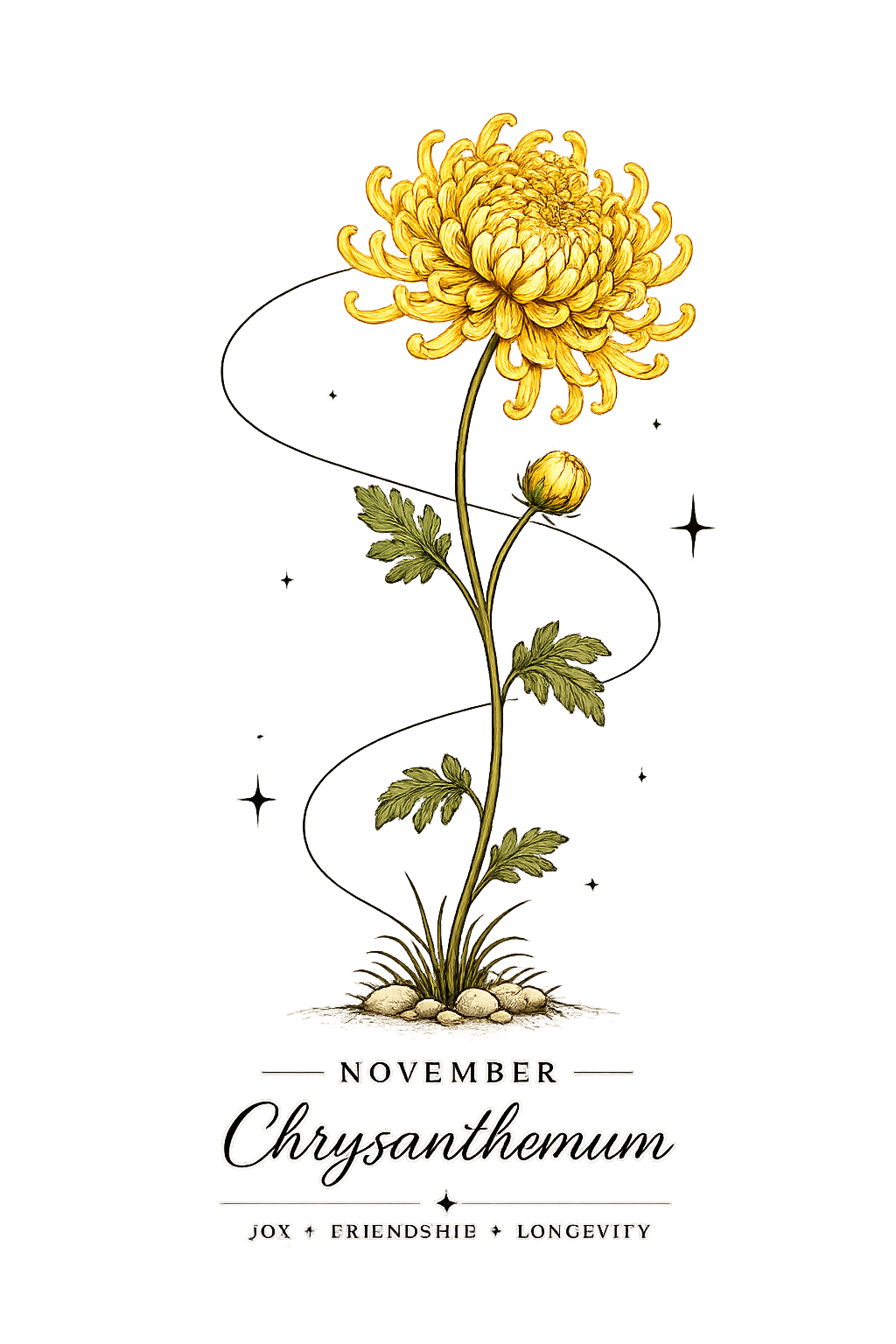 November Birth Flower Cropped Hooded Sweatshirt