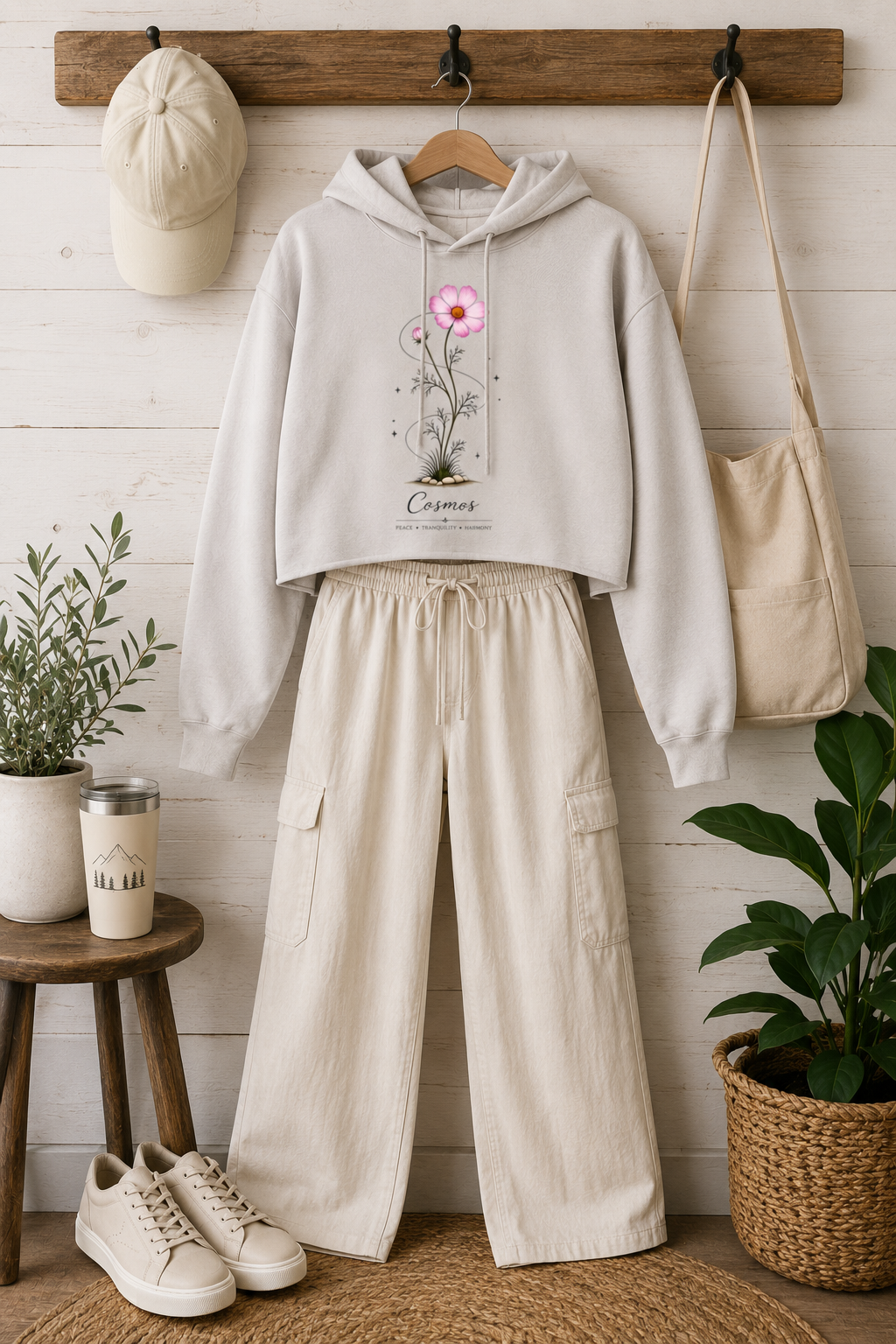 Cosmos Cropped Hooded Sweatshirt