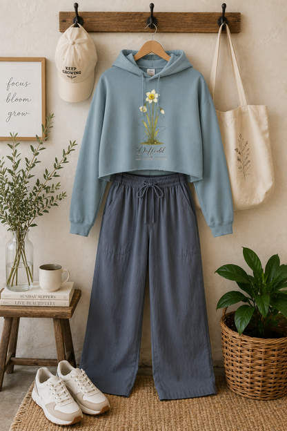 Daffodil Cropped Hooded Sweatshirt