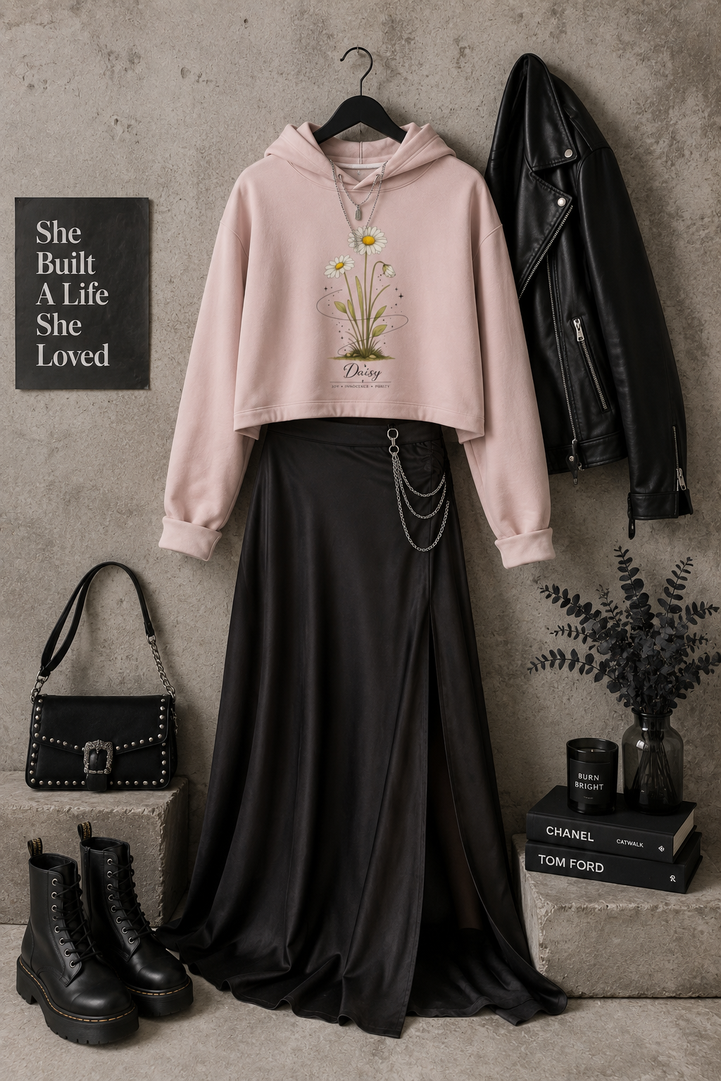 Daisy Cropped Hooded Sweatshirt