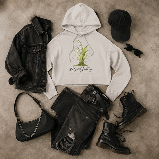 Lily of the Valley Cropped Hooded Sweatshirt