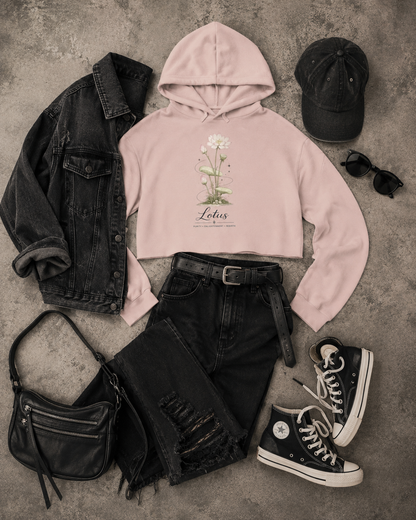 Lotus Cropped Hooded Sweatshirt
