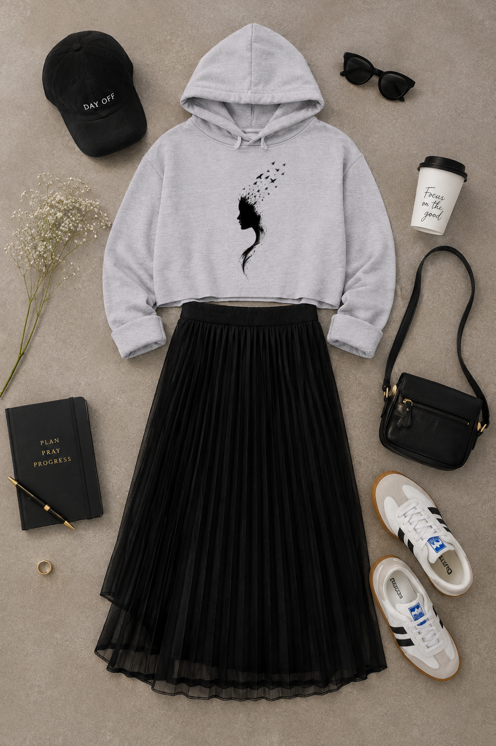 Her Flight Cropped Hooded Sweatshirt