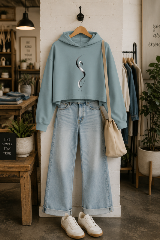Stillness Cropped Hooded Sweatshirt