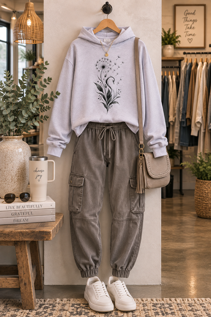Swan Wish Cropped Hooded Sweatshirt