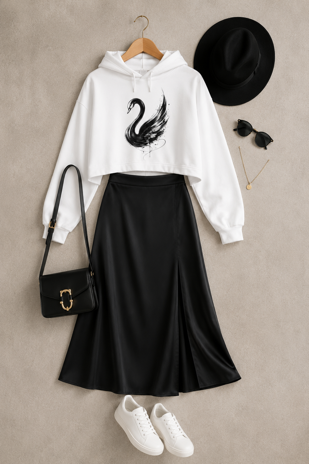 Unfold Cropped Hooded Sweatshirt