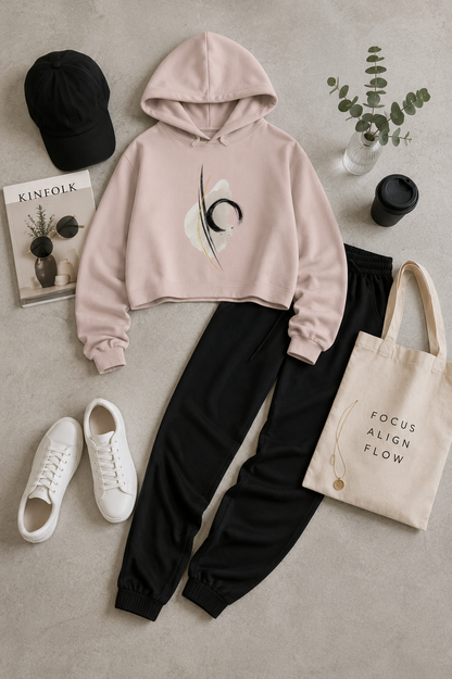 Aligned Cropped Hooded Sweatshirt
