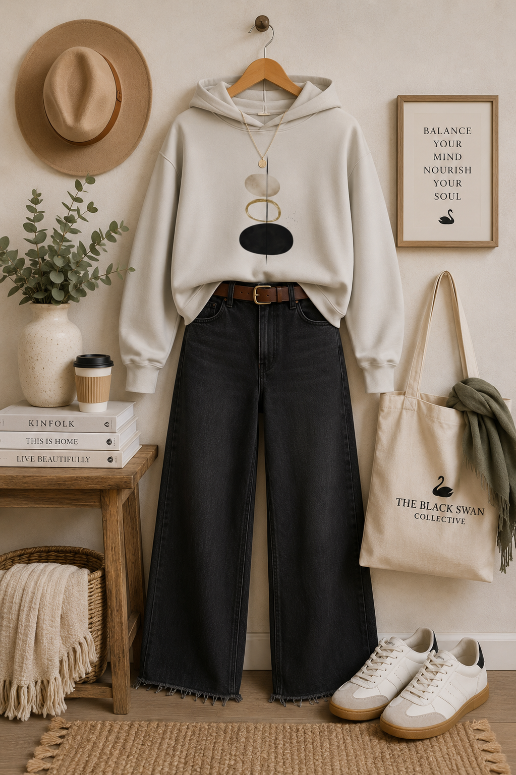 Balance Cropped Hooded Sweatshirt