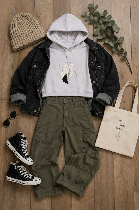 Essence Cropped Hooded Sweatshirt