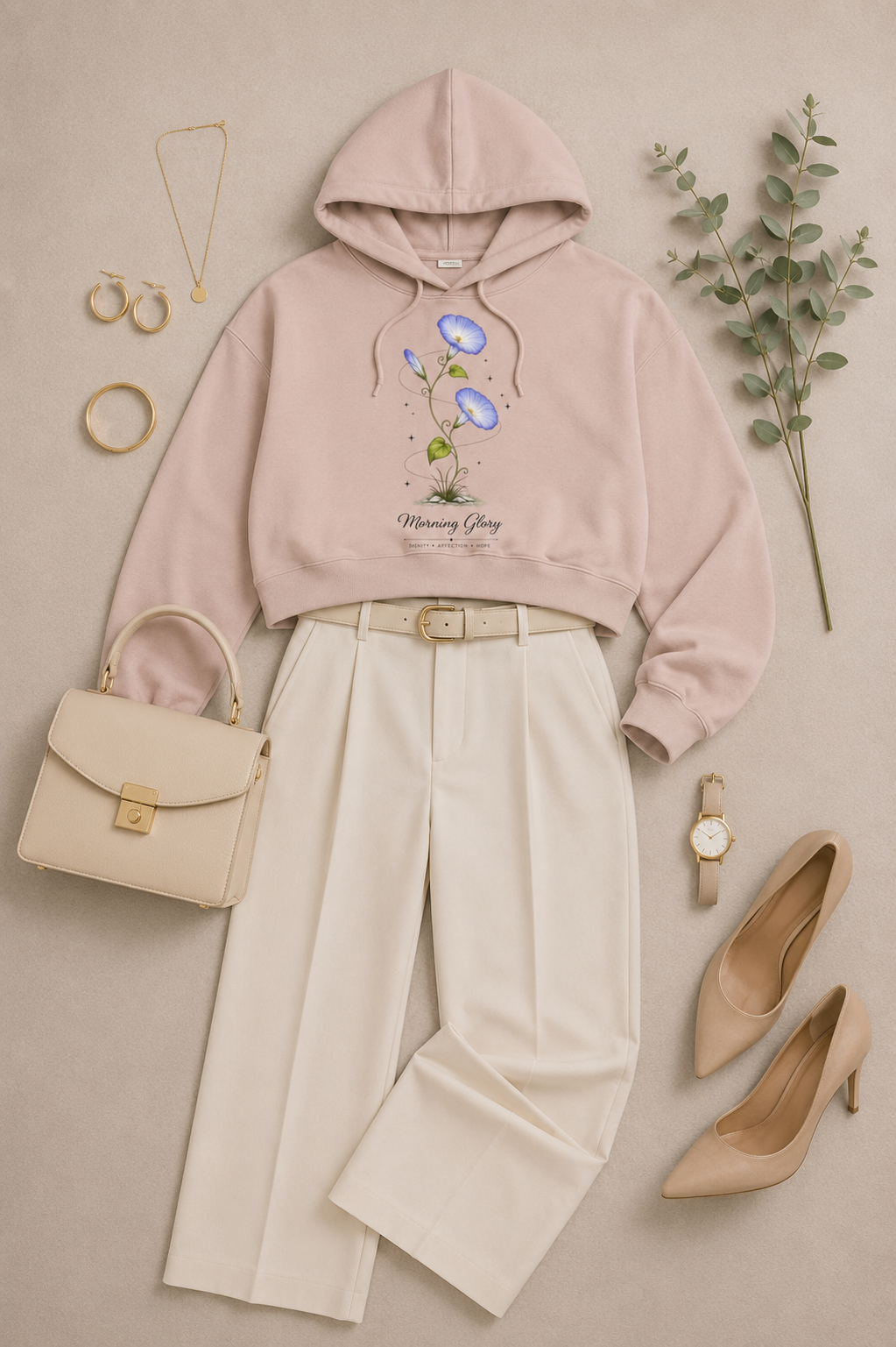 Morning Glory Cropped Hooded Sweatshirt