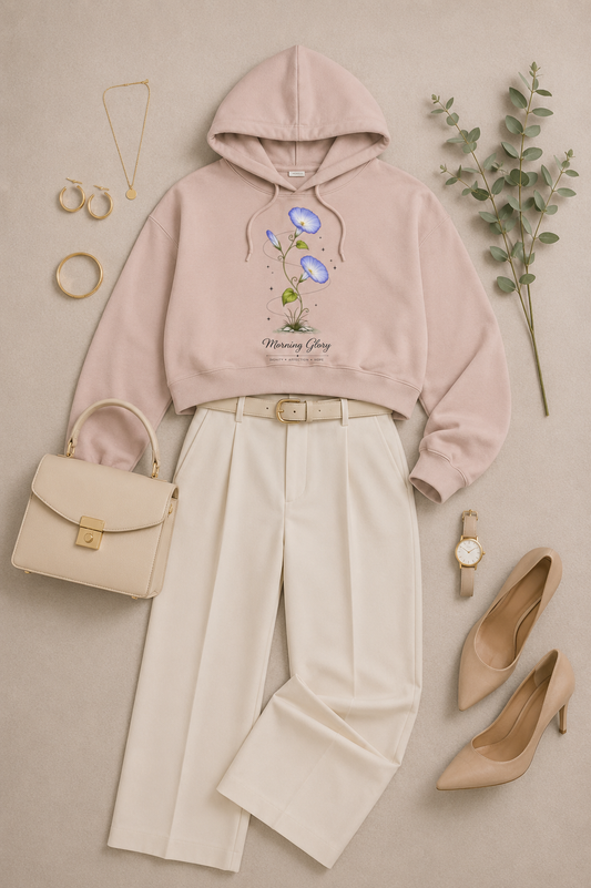 Morning Glory Cropped Hooded Sweatshirt