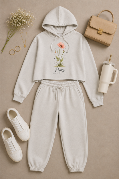 Poppy Cropped Hooded Sweatshirt