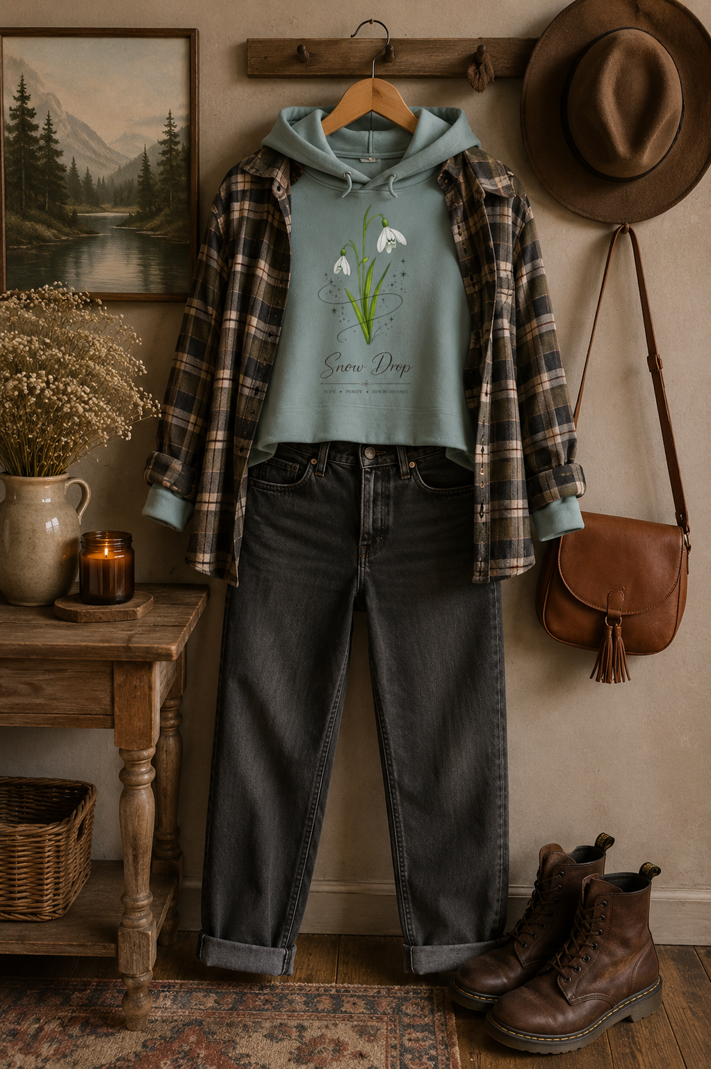 Snow Drop Cropped Hooded Sweatshirt